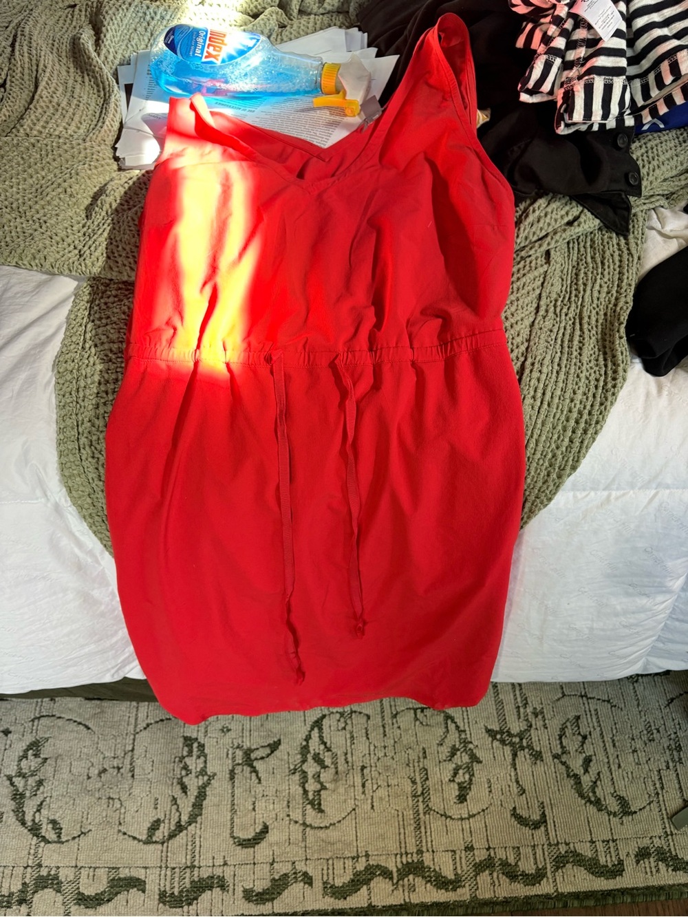 Eddie Bauer Red Sleeveless Dress with V-Neck